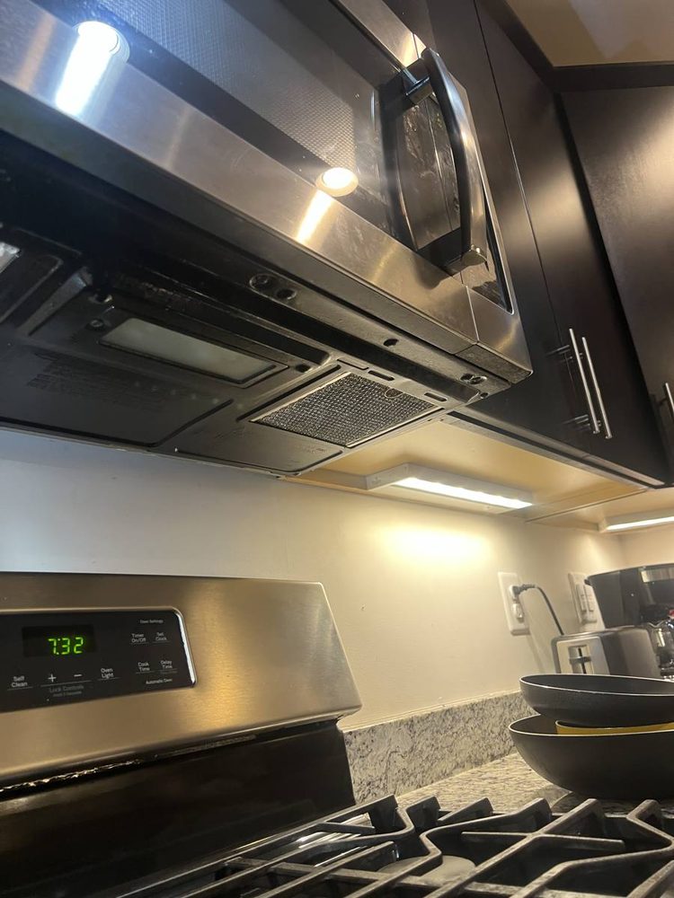 Kitchen appliance installed and connected