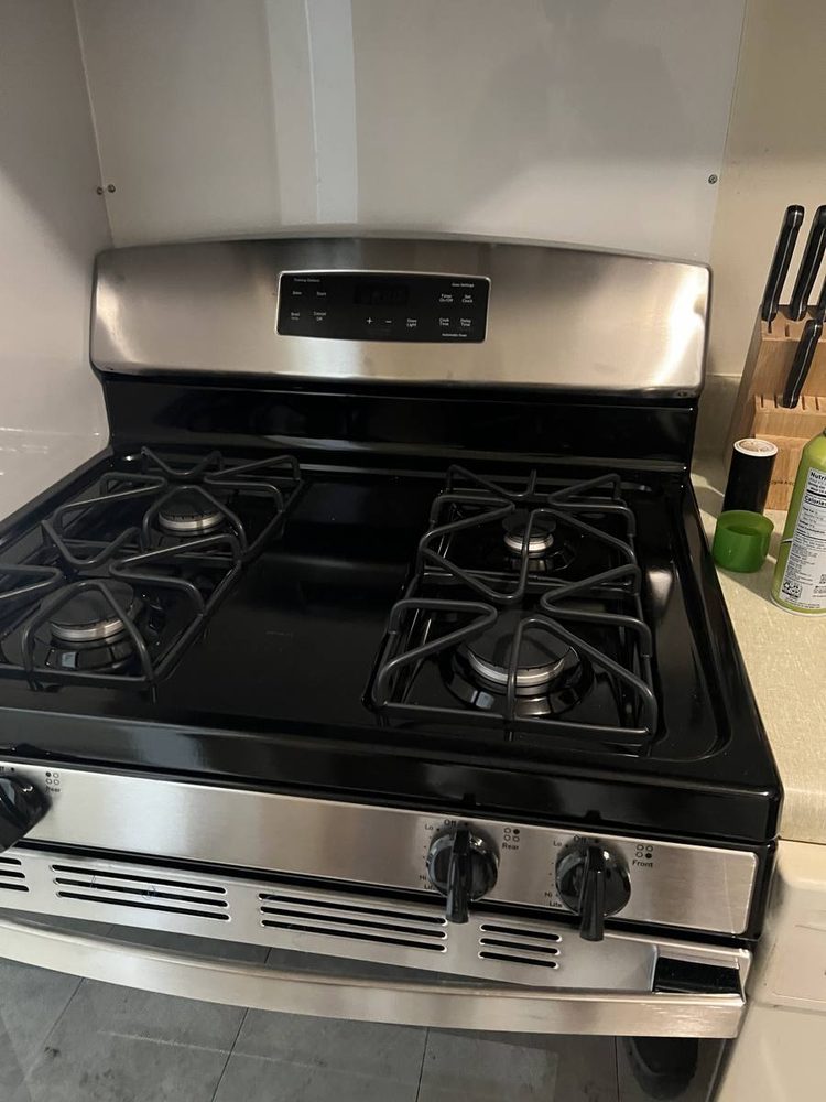 Kitchen appliance installed and connected