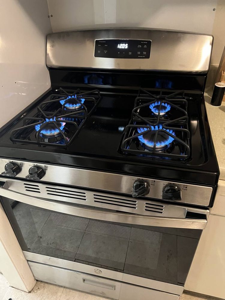 Kitchen appliance installed and connected