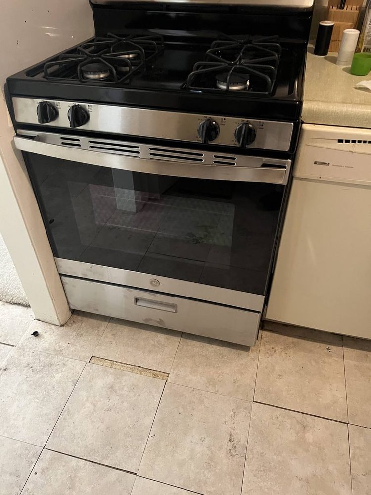 Kitchen appliance installed and connected