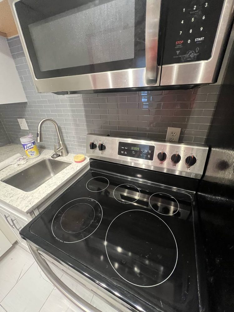Kitchen appliance installed and connected