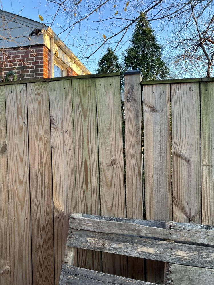 Residential deck boards, railing and framing after repair
