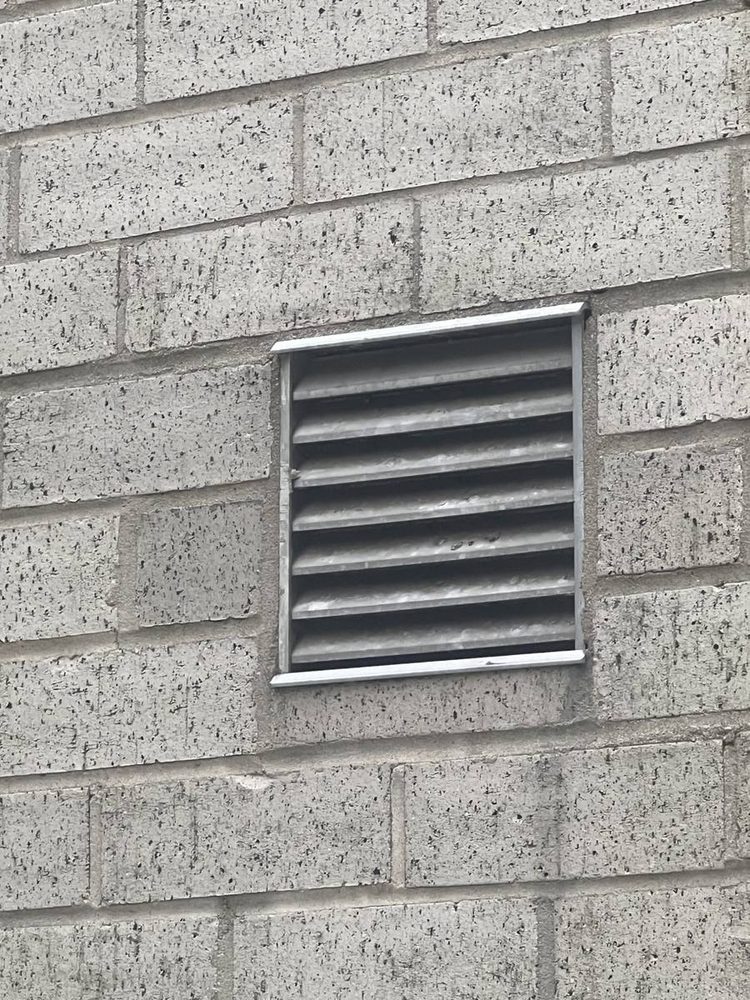 Exterior dryer vent hood and wall penetration