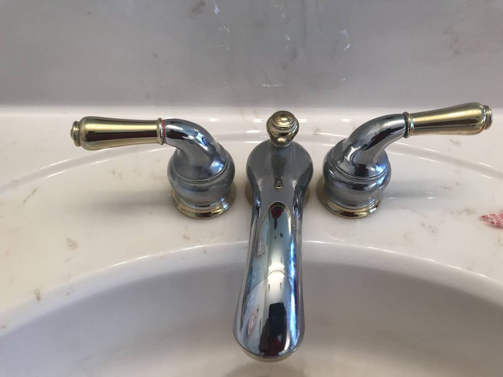 Bathroom faucet installed on a sink
