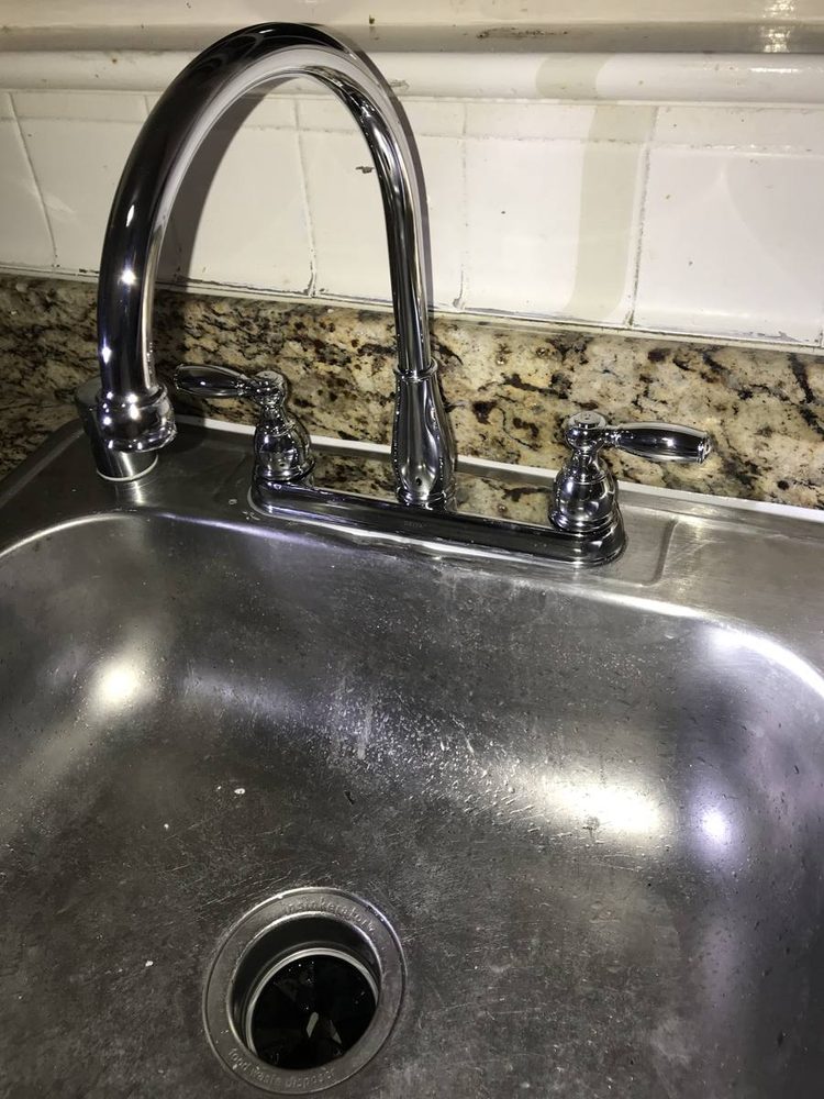 Bathroom faucet installed on a sink