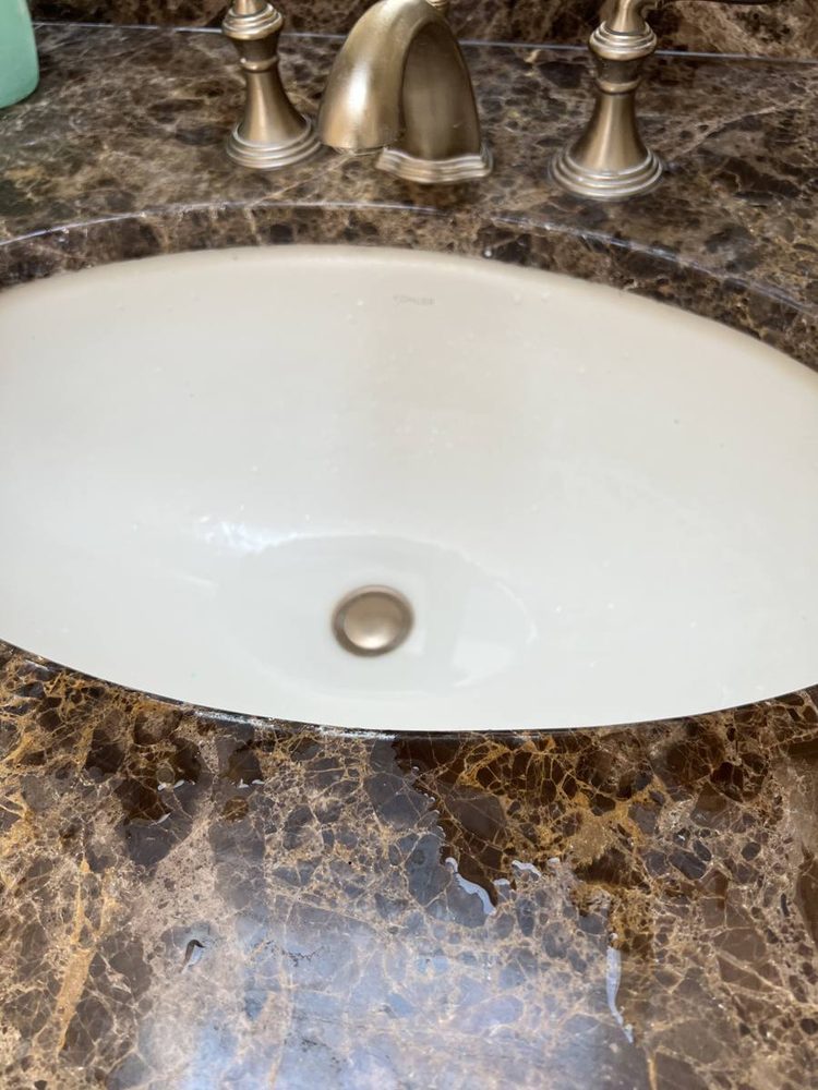 Bathroom faucet installed on a sink
