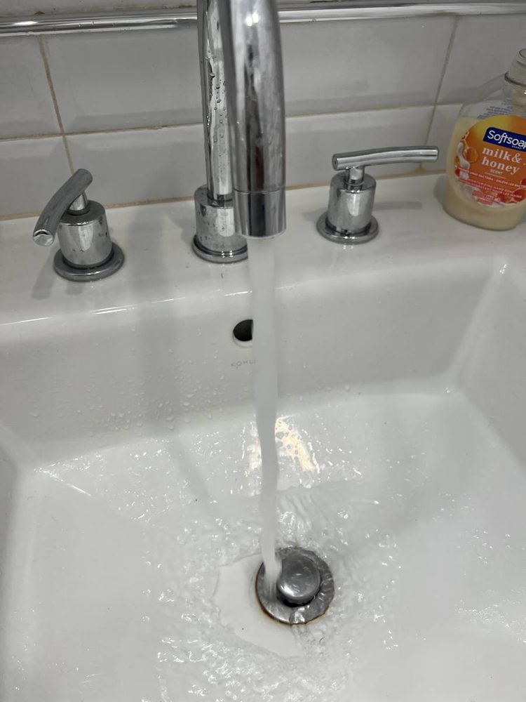 Bathroom faucet installed on a sink