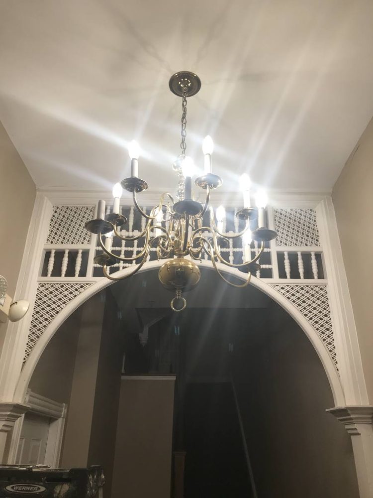 Light fixture mounted and wired to a ceiling