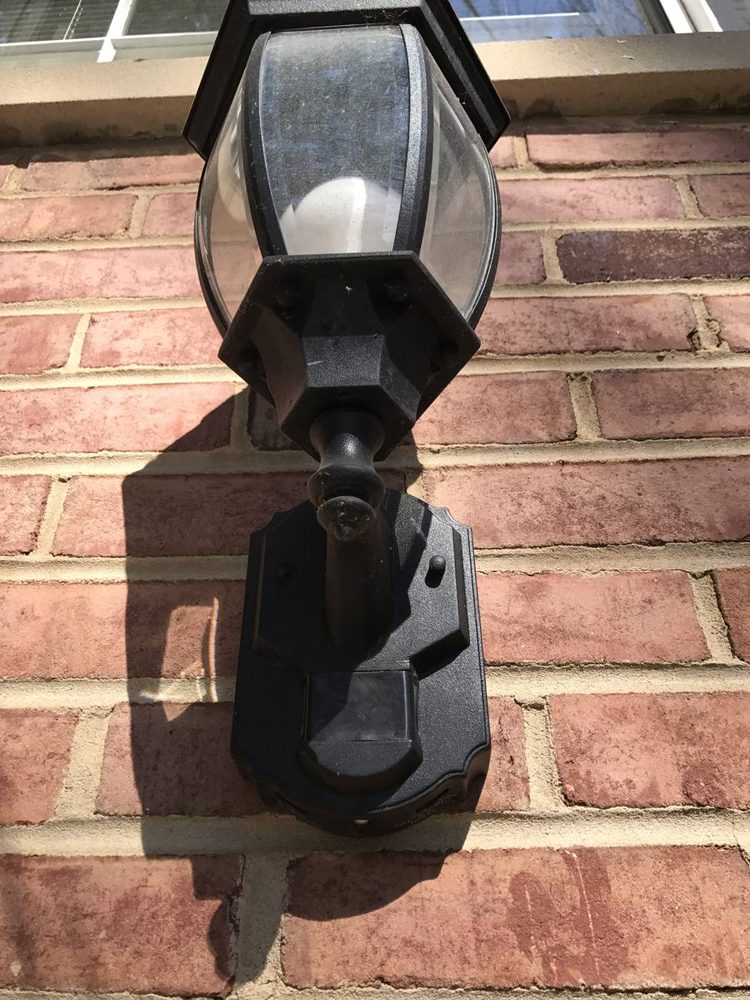 Exterior lighting installed on a home