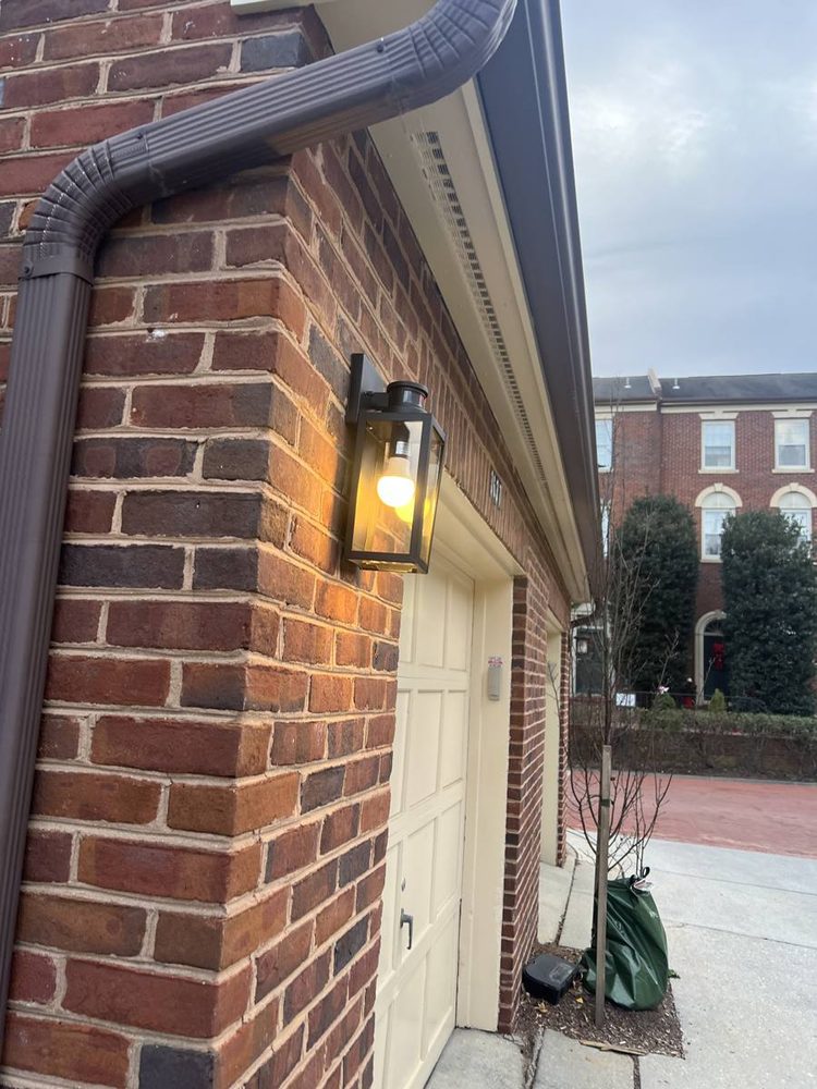 Exterior lighting installed on a home, after the work