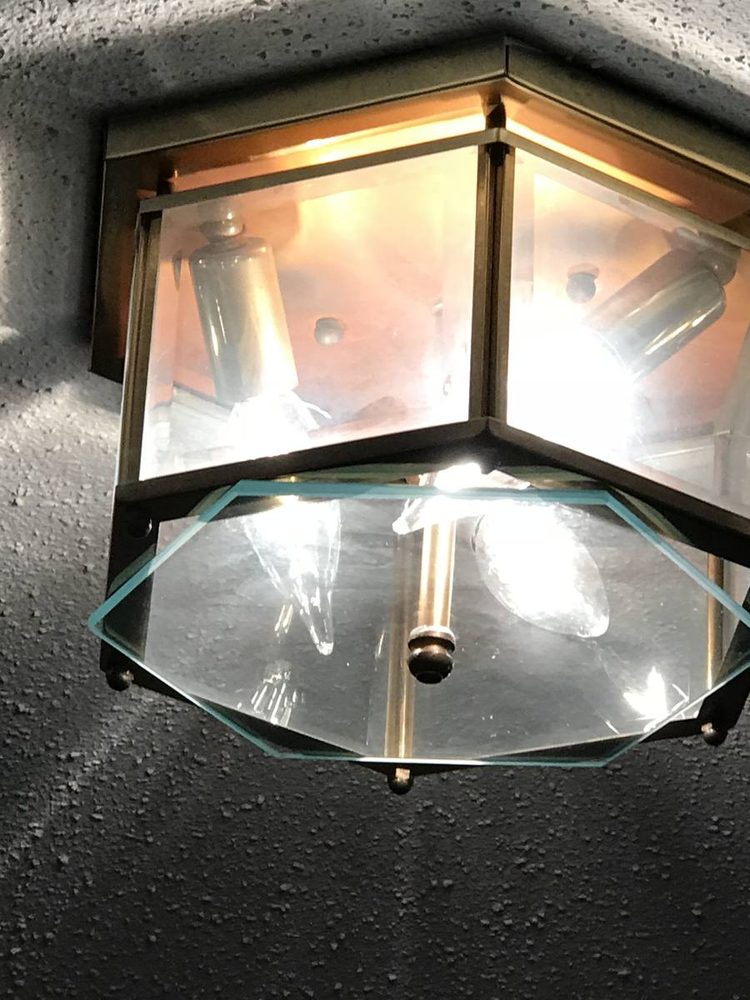 Exterior lighting installed on a home