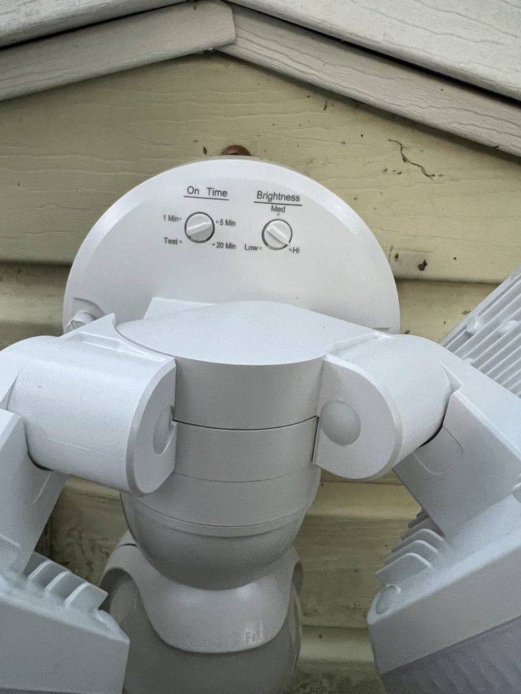 Exterior lighting installed on a home