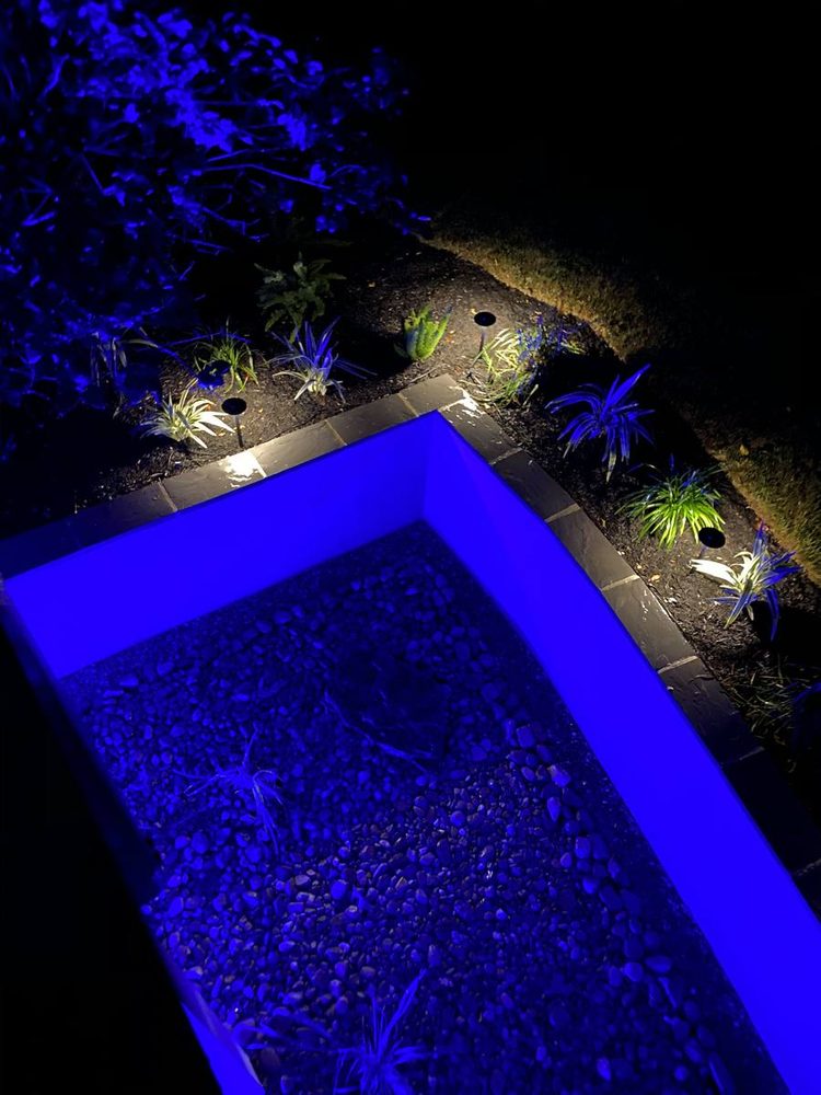 Exterior lighting installed on a home