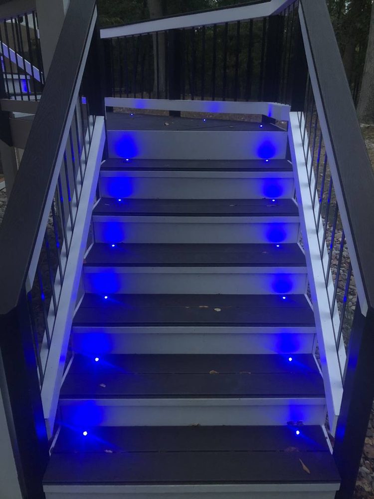 Exterior lighting installed on a home