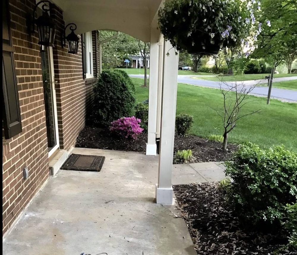 Porch column base repaired and refinished