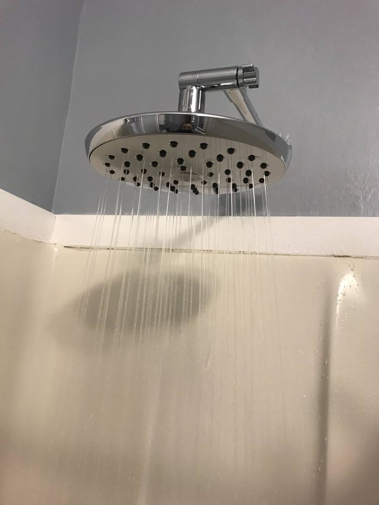 Shower head installed and running