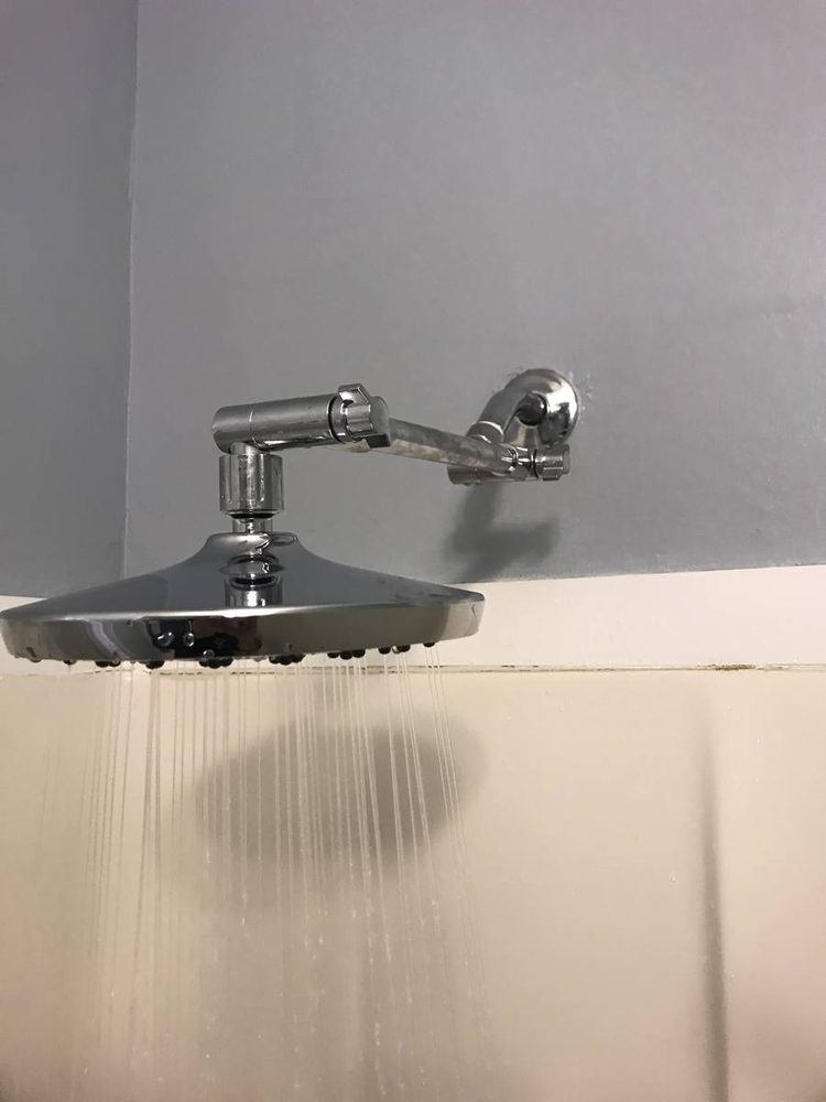 Shower head installed and running