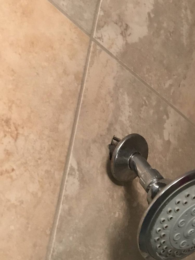 Shower head installed and running