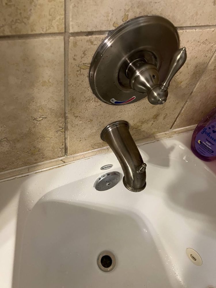 Shower head installed and running