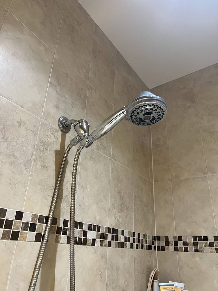 Shower head installed and running