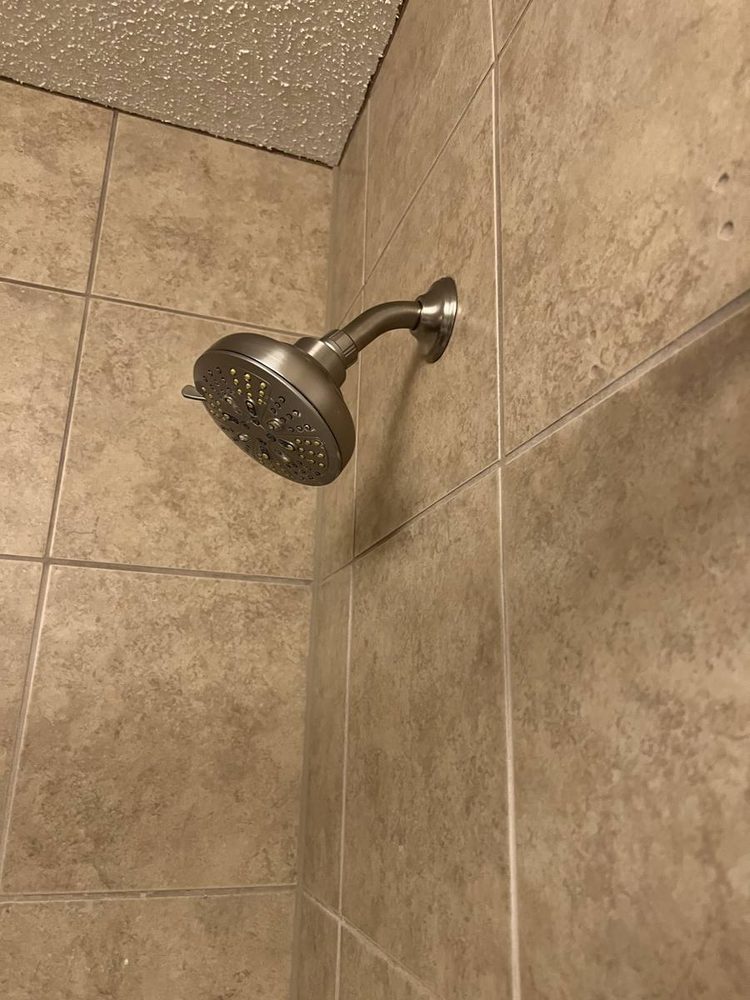 Shower head installed and running