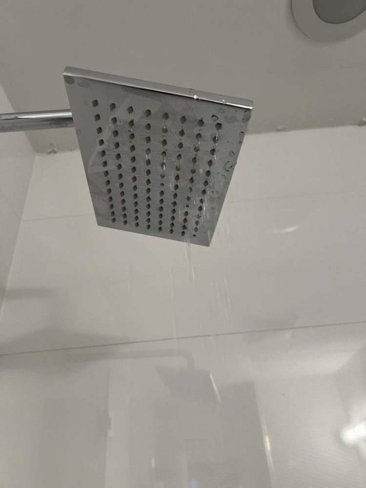 Shower head installed and running