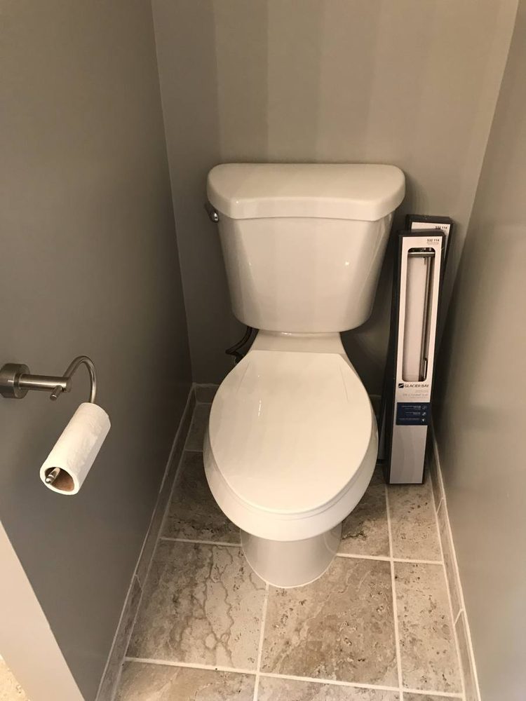 Toilet set, sealed and finished in a residential bathroom