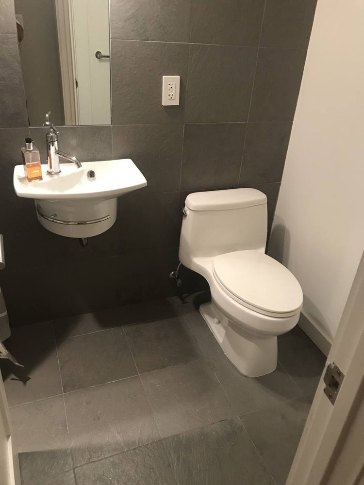 Toilet set, sealed and finished in a residential bathroom