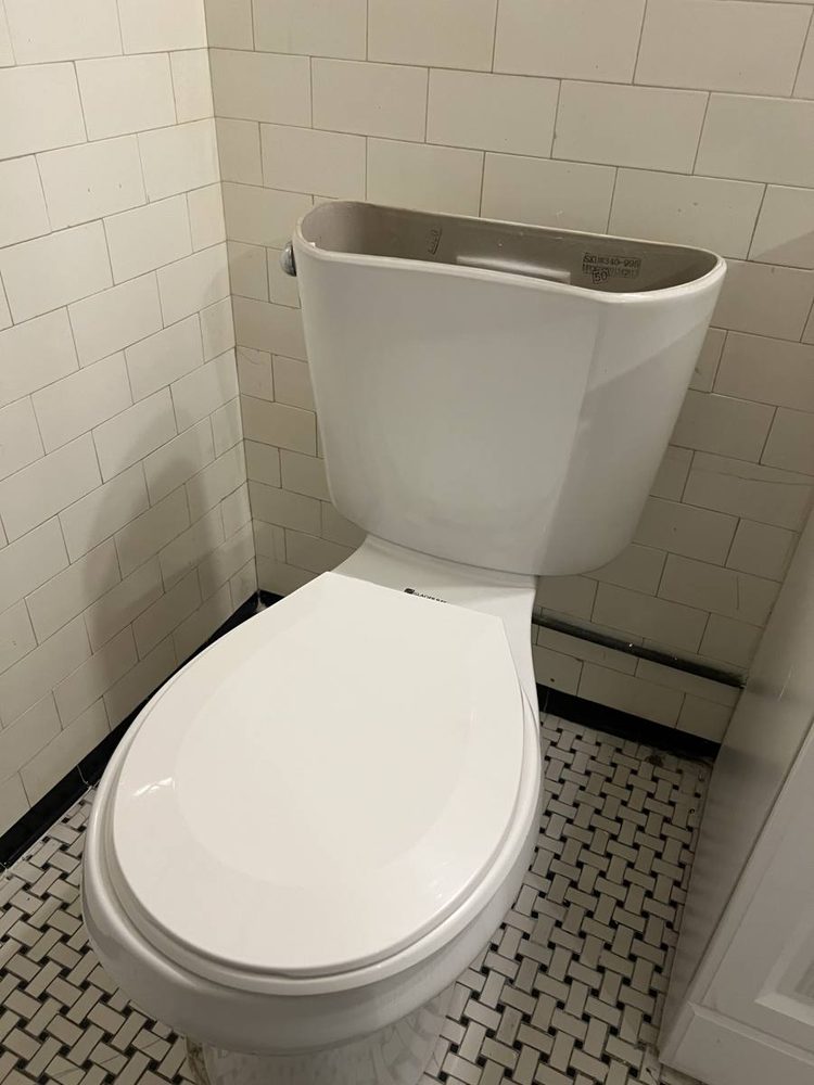 Toilet set, sealed and finished in a residential bathroom