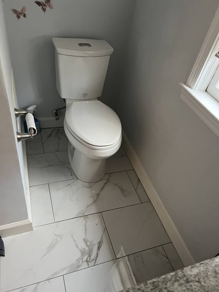 Toilet set, sealed and finished in a residential bathroom