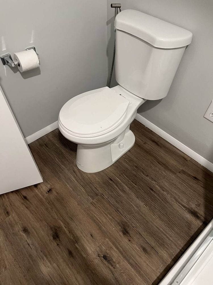 Toilet set, sealed and finished in a residential bathroom