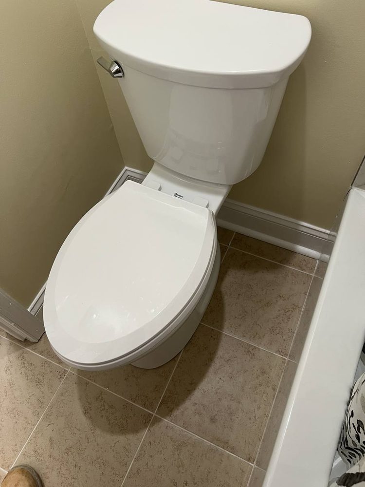 Toilet set, sealed and finished in a residential bathroom
