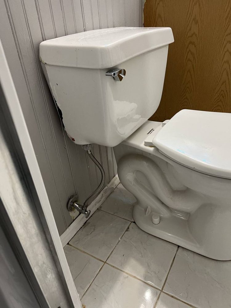 Toilet set, sealed and finished in a residential bathroom