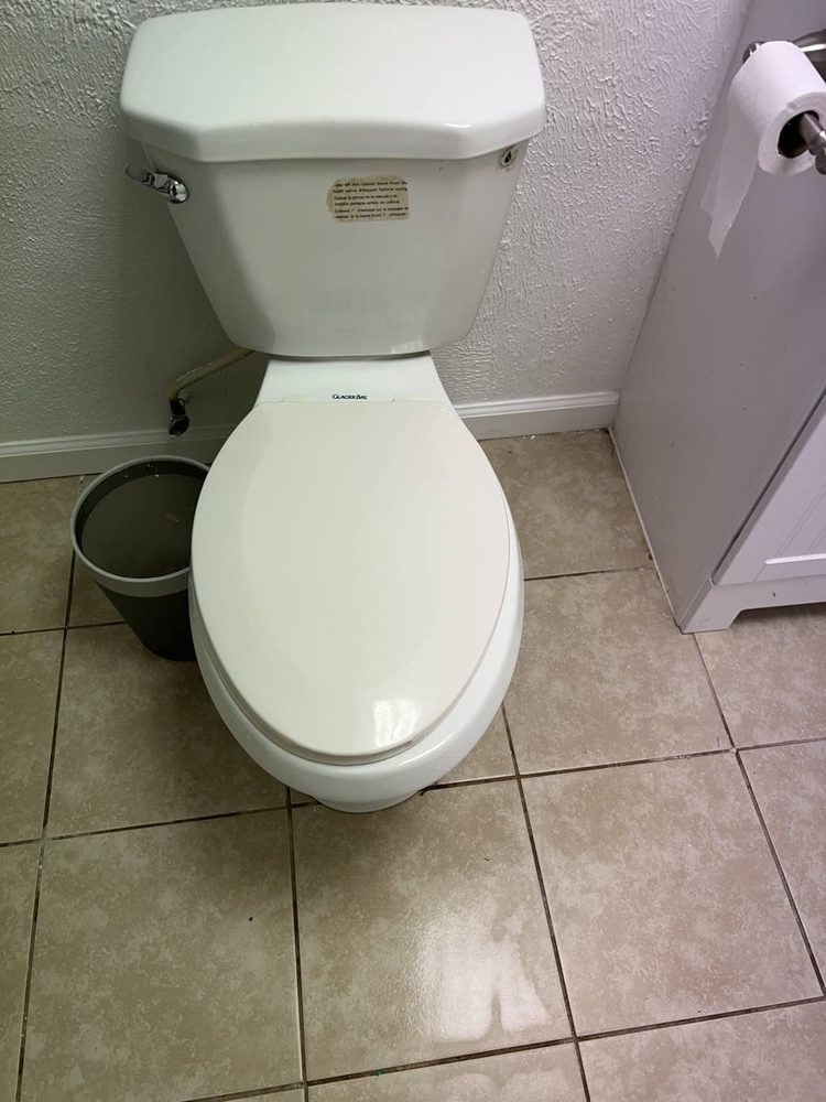 Toilet set, sealed and finished in a residential bathroom